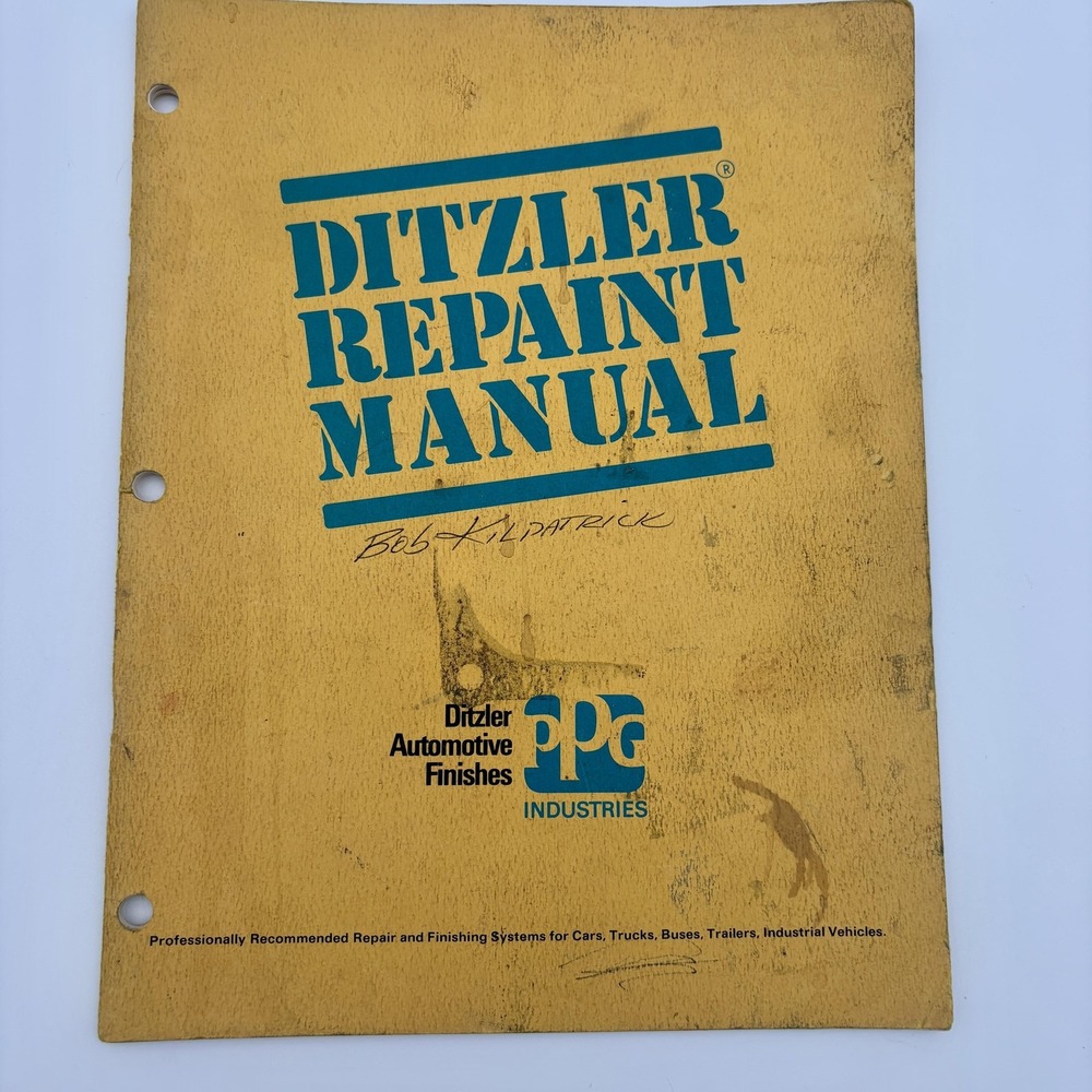 Ditzler Repaint Manual Guide PPG Industries Automotive Finishes Yellow Softcover